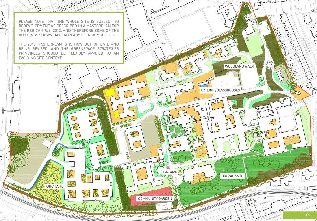 Map for REH greenspace management plan show different areas of greenspace