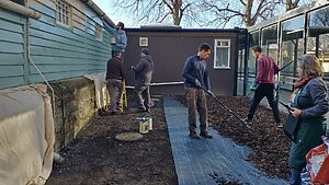 Staff and volunteers working in the Oasis Garden at the Royal Edinburgh Hospital