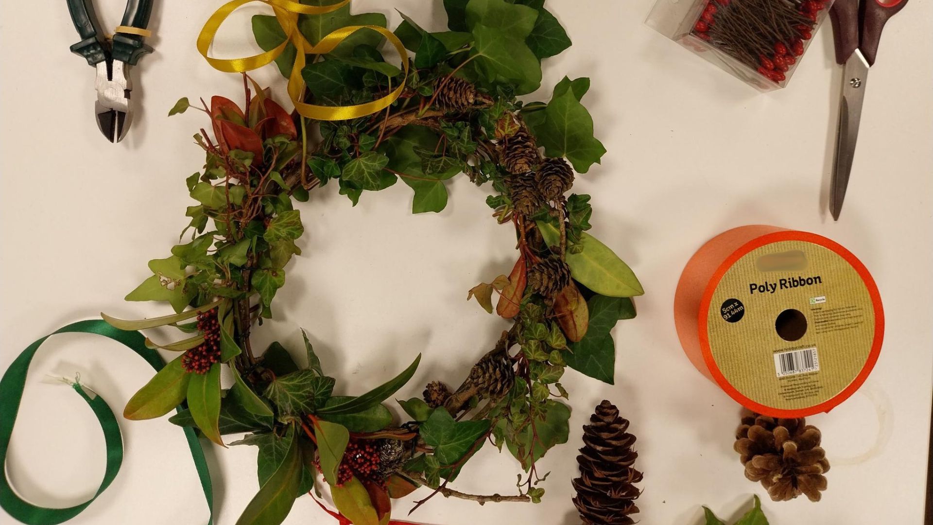 Festive garland making materials