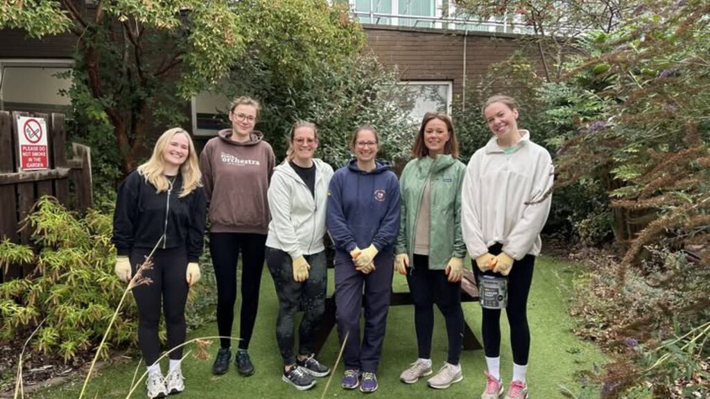 Staff from dentons taking part in corporate volunteering at the Western General